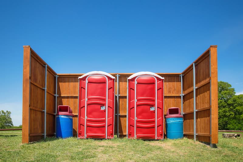 Short-term porta potty units staged for delivery in Burlington, Vermont
